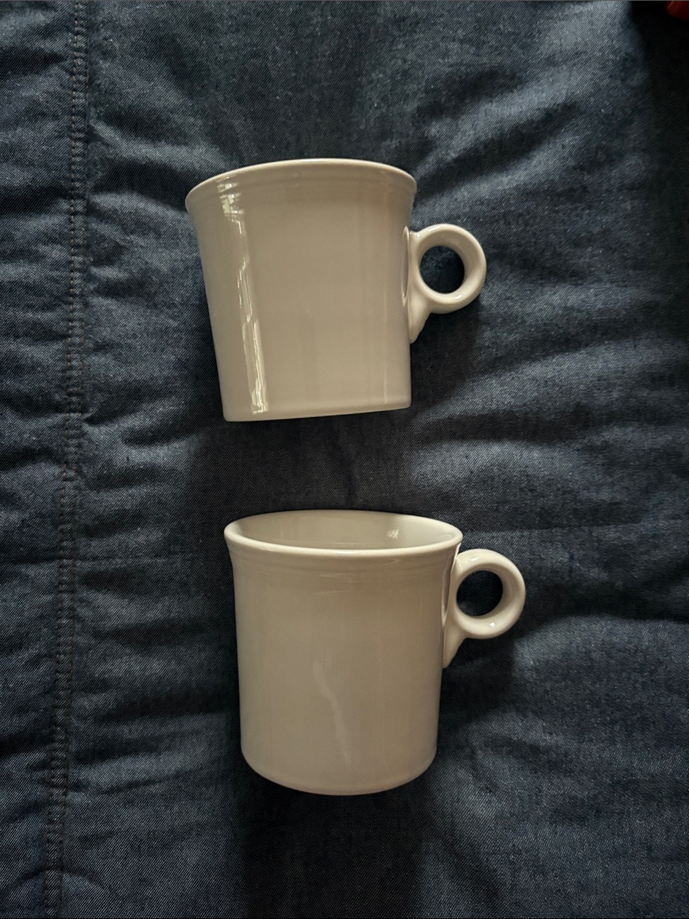 White Fiesta Ceramic Coffee Mugs (Set of 2)